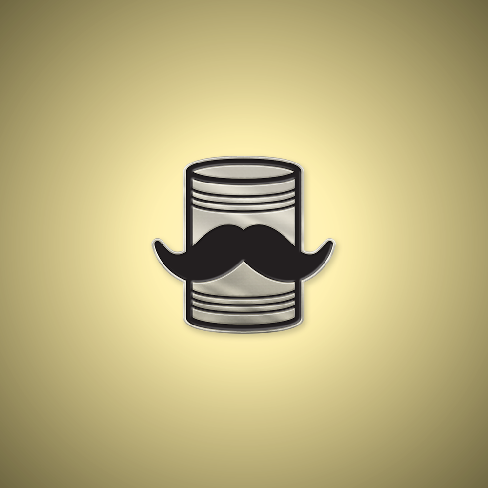 Tin Can Bros - Mustache Can Enamel Pin