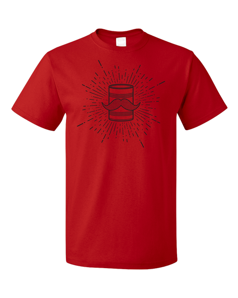 Standard Red Tin Can Brothers Mustache Can Black T-shirt