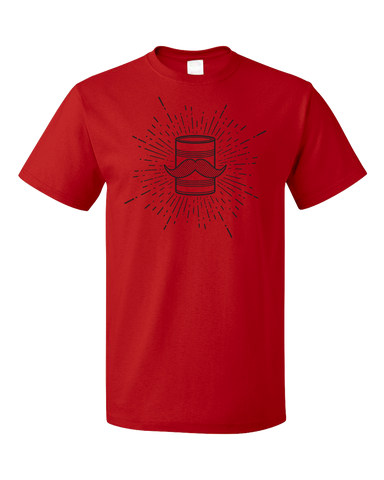 Standard Red Tin Can Brothers Mustache Can Black T-shirt