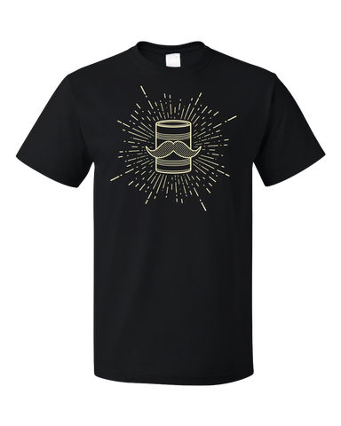 Standard Black Tin Can Brothers Mustache Can Yellow T-shirt